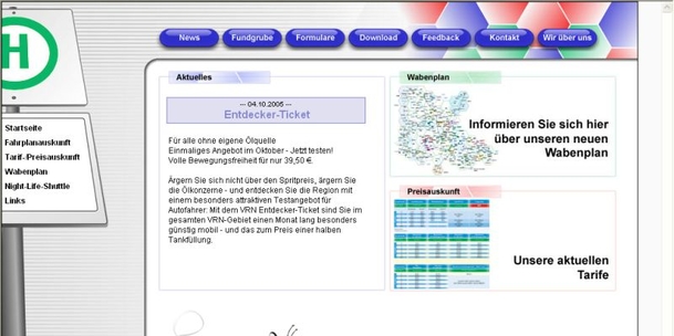 Screenshot von Homepage vgmt